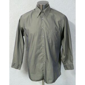 Mens Etienne Aigner Gray Long‎ Sleeve Button Front Dress Shirt Size 16 1/2 32/33
